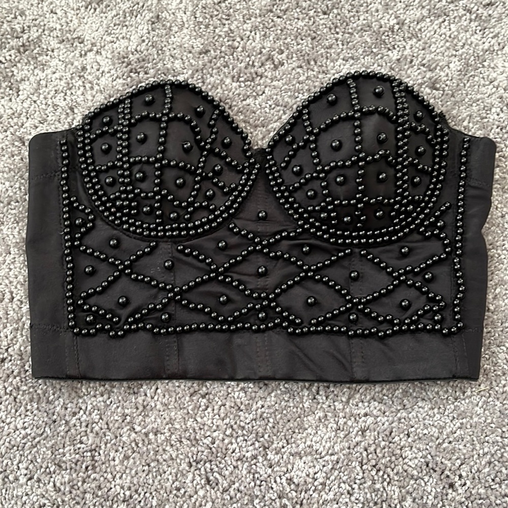Beaded Black Top
